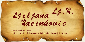 Ljiljana Mačinković vizit kartica
